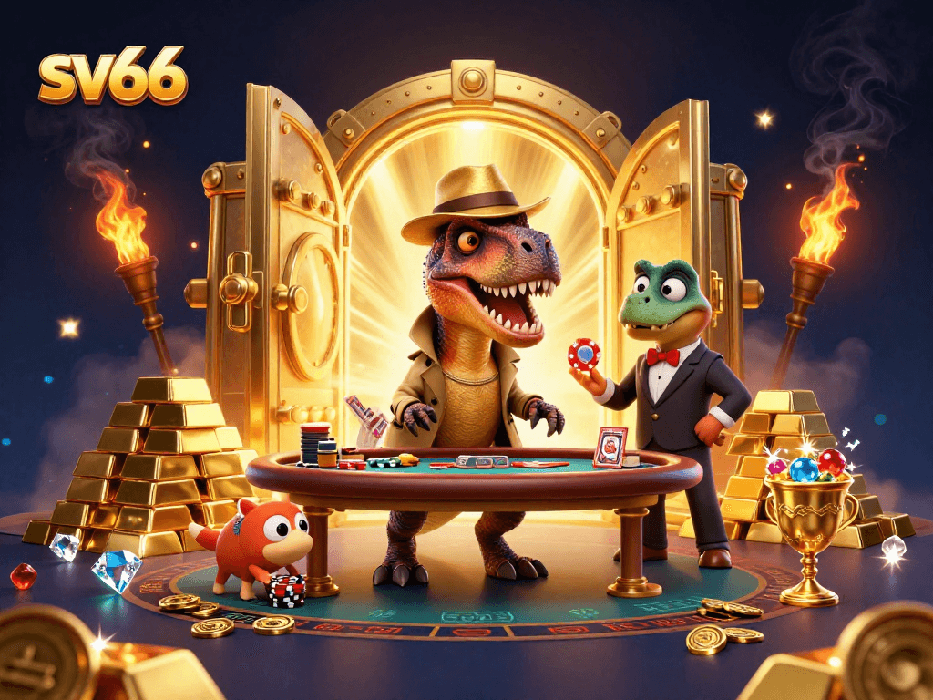 Experience thrilling casino action in a vibrant scene featuring sv66 characters and game elements.