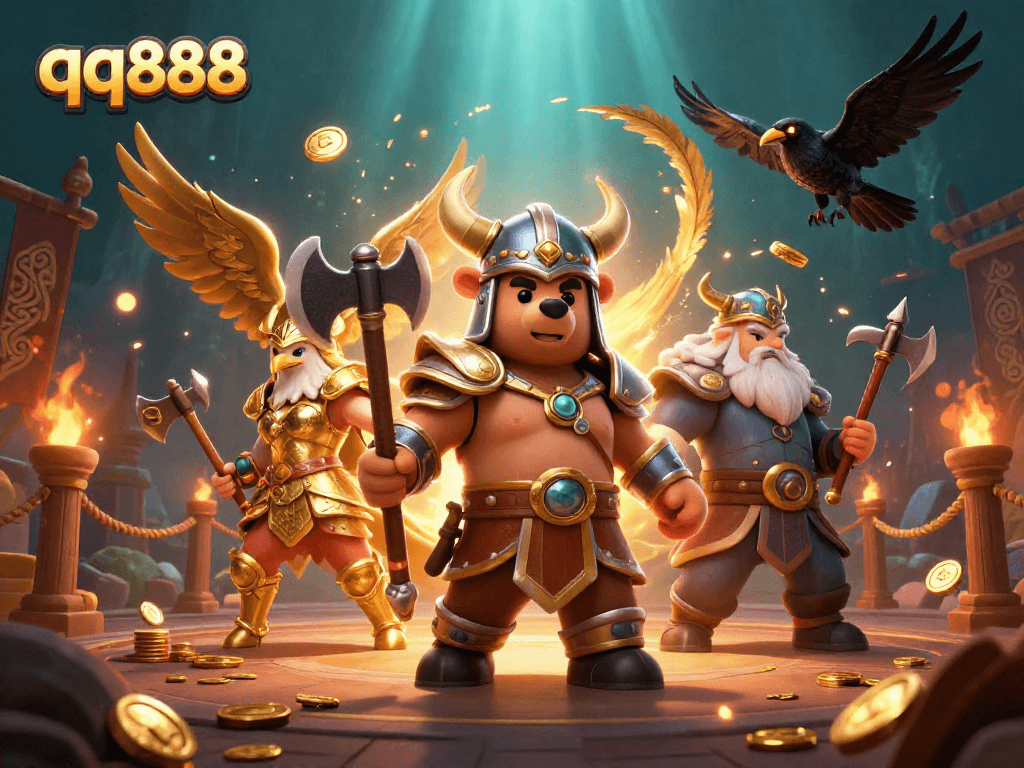 Experience the thrill of qq888 with dynamic characters and rich details in a digital casino setting.