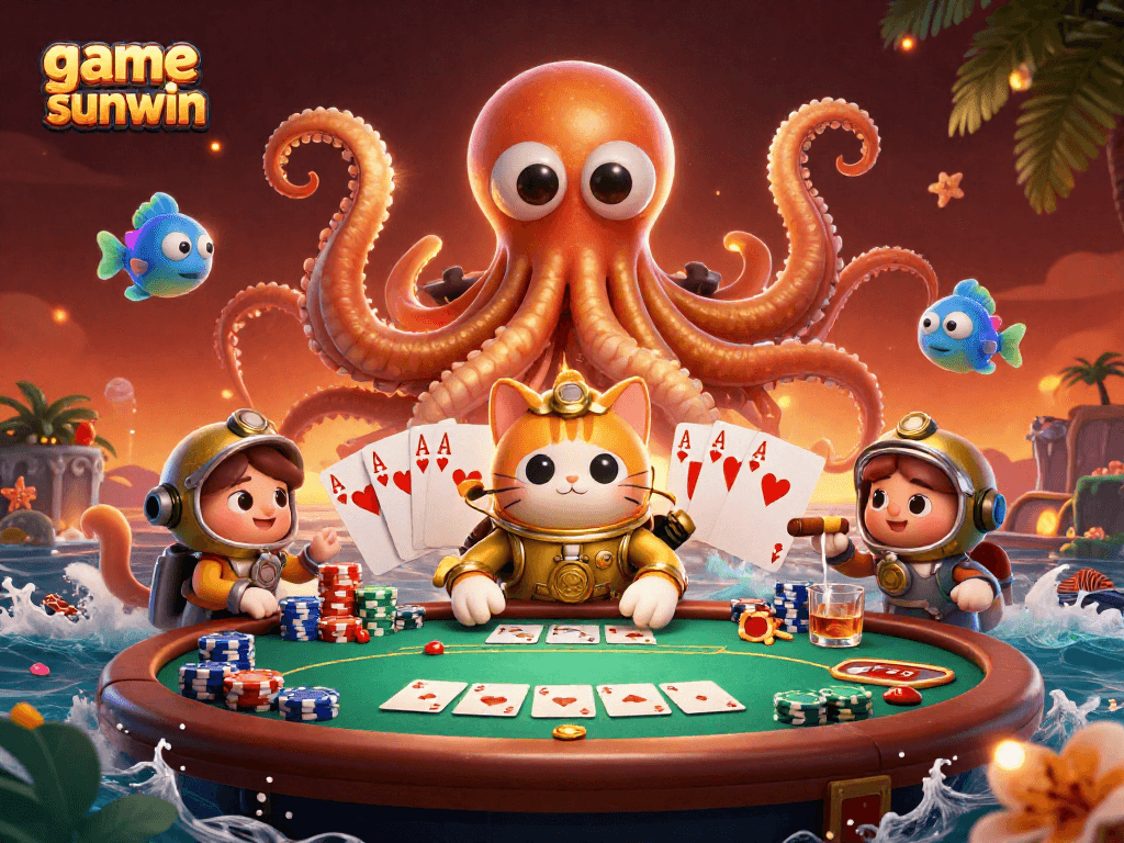 Engage with game sunwin as a colossal kraken and diving cat bring casino excitement to life.