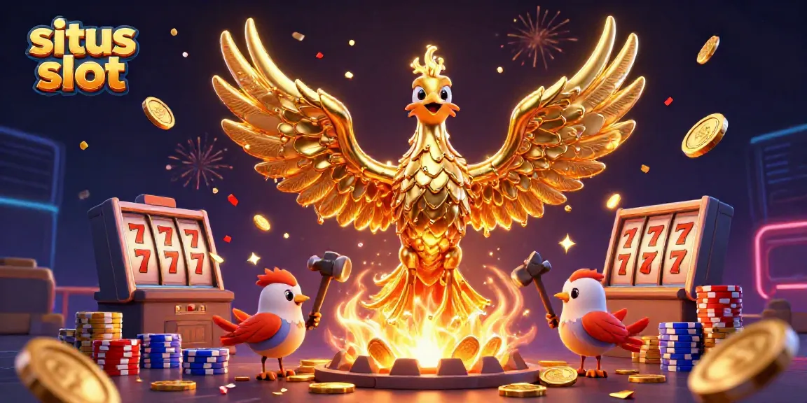 Engage with situs slot and celebrate wins with a golden phoenix emerging from a forge amid spinning reels.