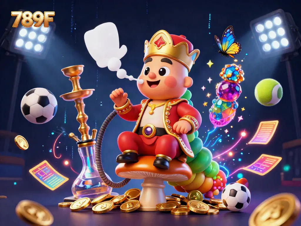Experience the excitement of 789F with a vibrant casino scene featuring a caterpillar master and dynamic gaming elements.