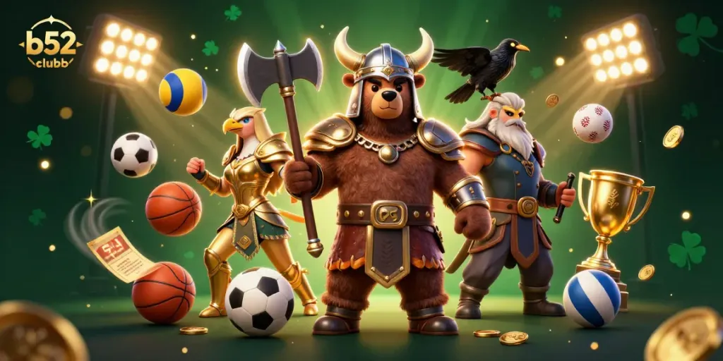 Bets soar with b52clubb as Viking bear and Valkyrie eagle dominate the virtual casino arena.