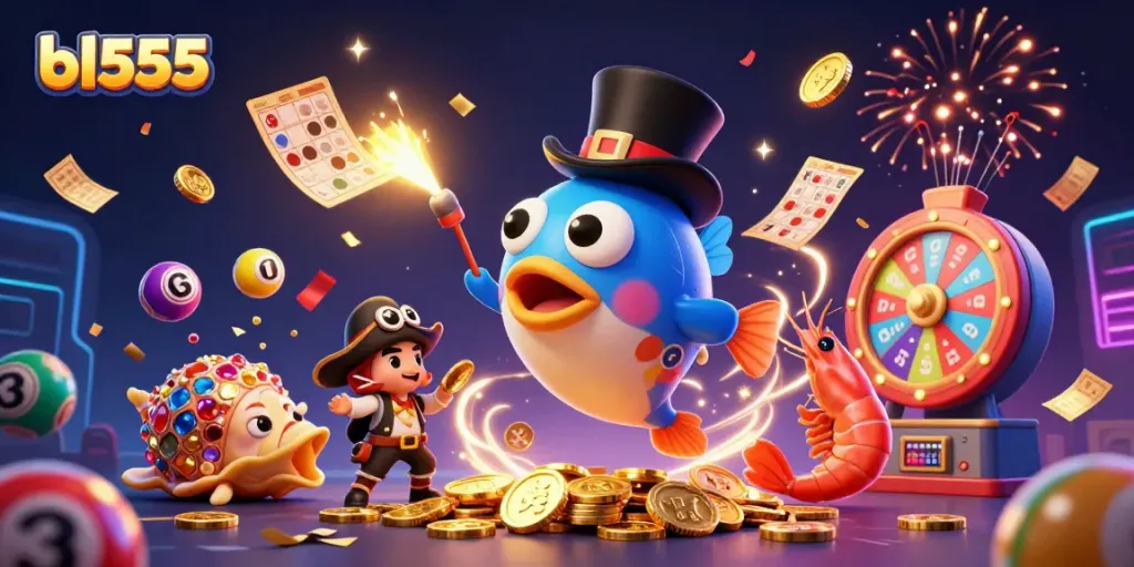 Experience thrilling gameplay with bl555 in this vibrant underwater casino scene filled with treasure!