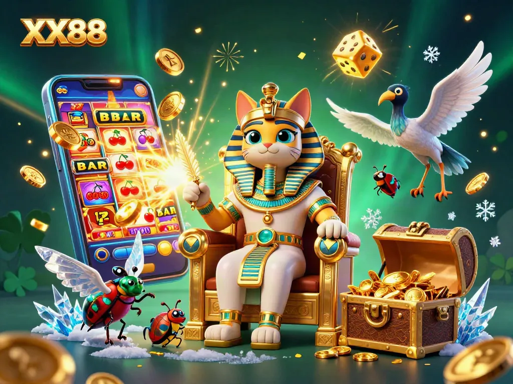 Experience the vibrant XX88 pharaoh cat scene with thrilling jackpot slots and casino excitement.