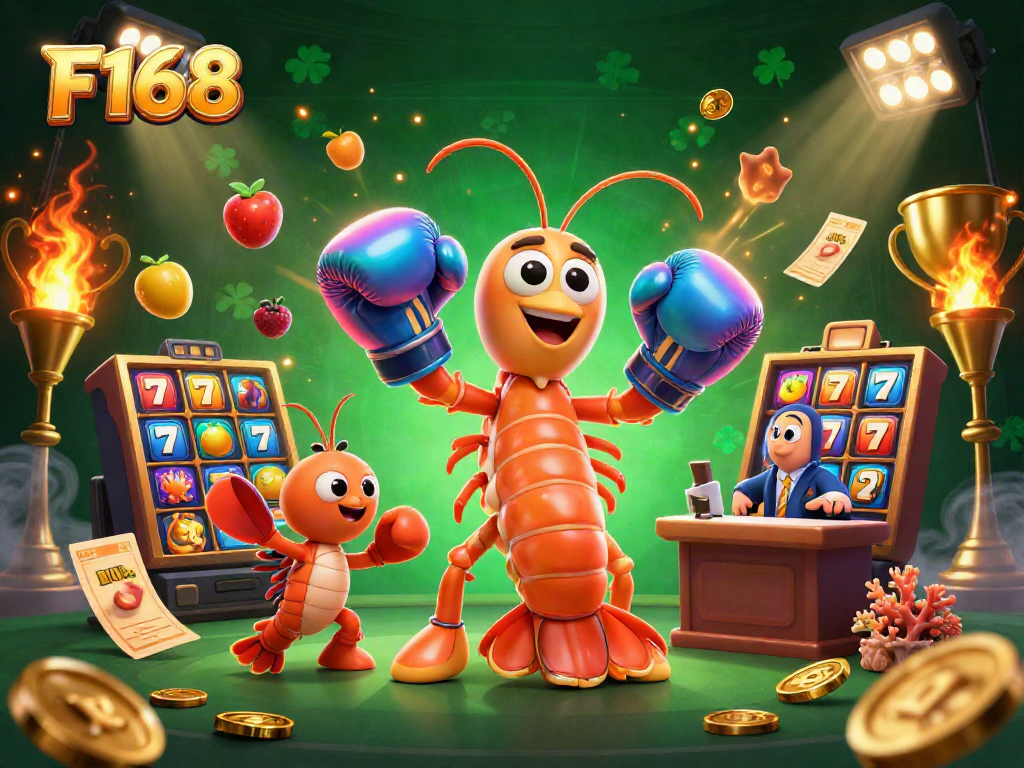 Experience thrilling gameplay at F168 with vibrant 3D cartoon characters engaging in a captivating casino scene.