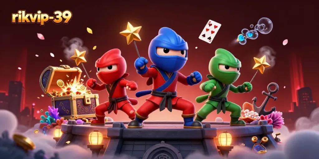 Engage in thrilling gameplay with rikvip-39 as ninja chameleons soar over a treasure-filled casino