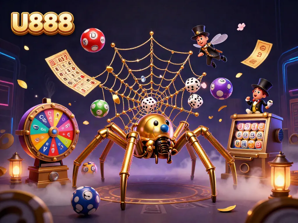 Engage in thrilling U888 betting with vibrant gambling elements and steampunk characters in a captivating scene.