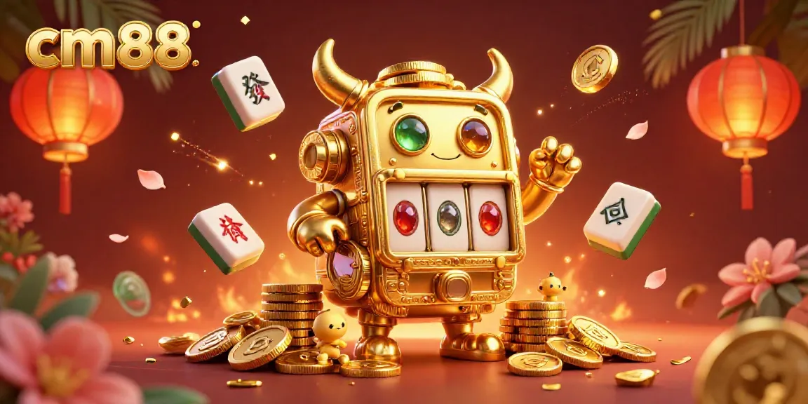 Engage with the fantasy of cm88's 3D casino golem surrounded by vibrant gambling elements.