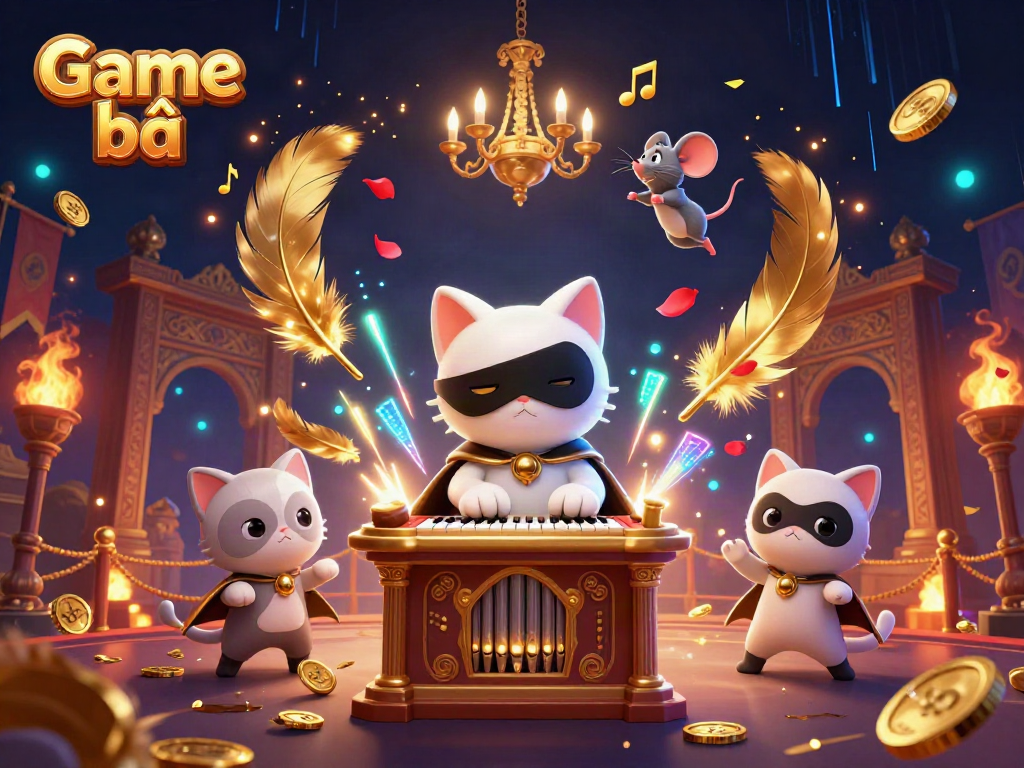 Experience exciting Game bài action with vibrant casino-themed characters and elements in an animated illustration.