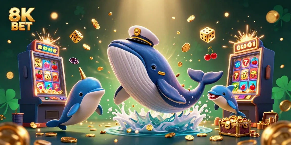 Experience winning with 8K BET in a vibrant 3D casino world filled with fun elements.
