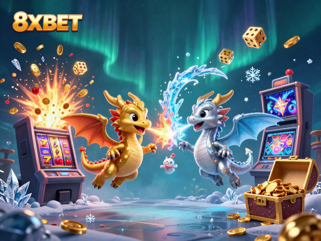 Experience the thrill of 8XBET's vibrant casino world with dragons, jackpots, and dynamic gaming elements.