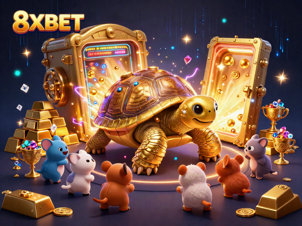 Experience 8XBET’s thrilling online gaming with vibrant 3D casino scenes full of excitement.
