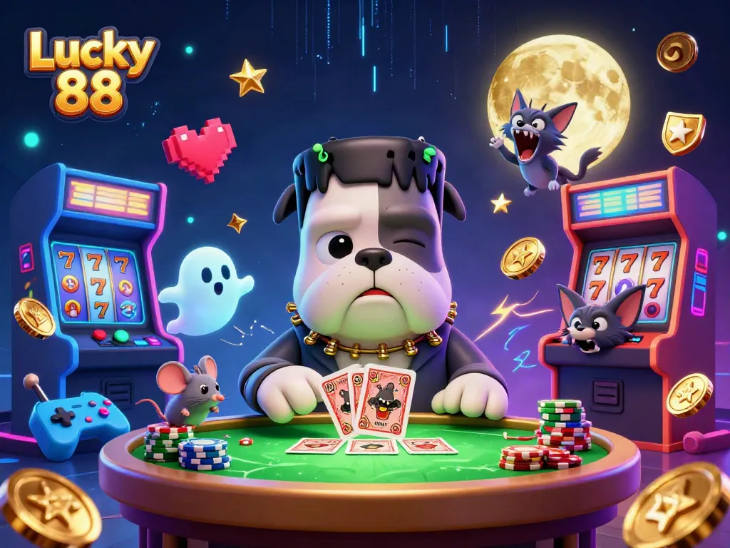 Experience winning excitement at Lucky 88 with vibrant slot elements and engaging characters.