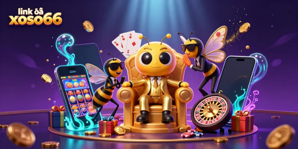 Win big with link vào xoso66 while exploring a colorful casino scene featuring thrilling slot games.