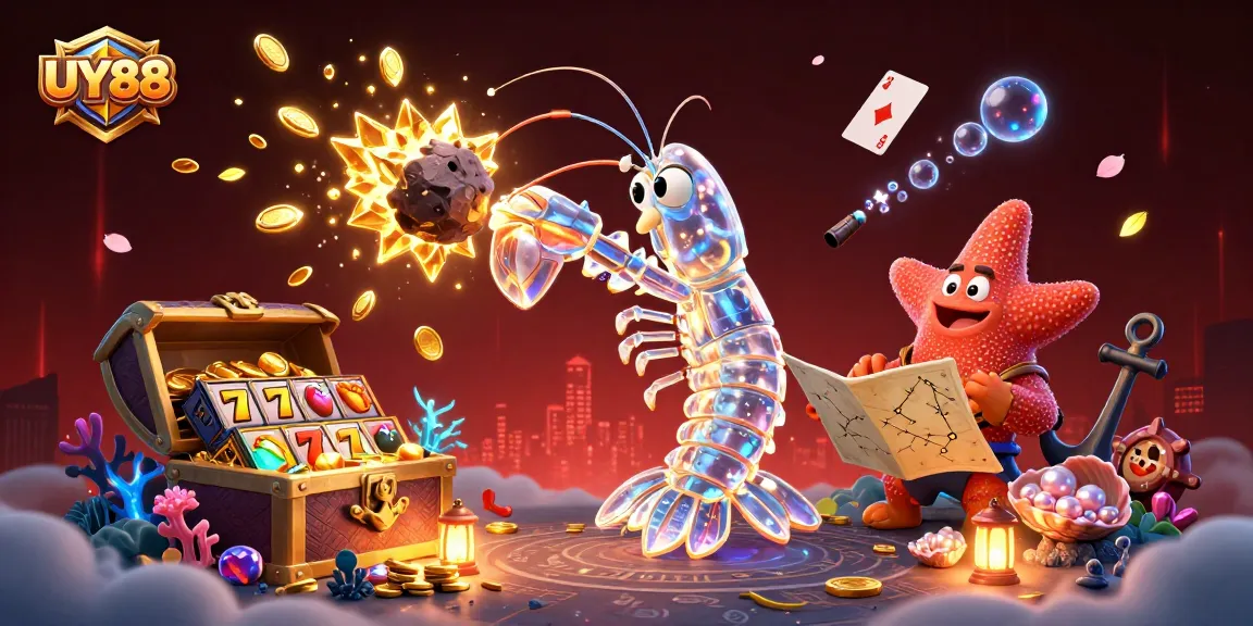 Engage in thrilling gaming adventures with UY88's vibrant galactic themed casino illustration.