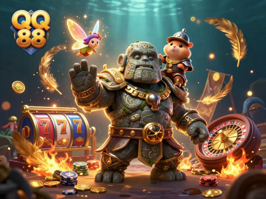 Experience thrilling gameplay with QQ 88 as golem, fairy, and hamster knight ignite the casino atmosphere.