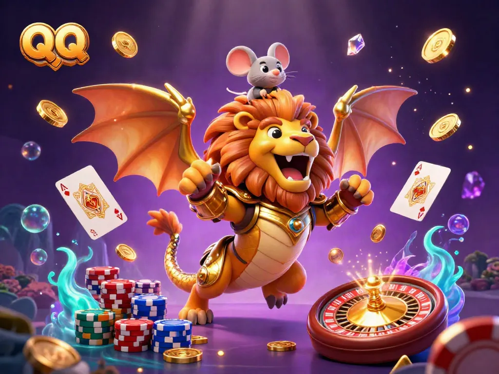 Engage with QQ 88's thrilling casino experience featuring vibrant characters and dynamic game elements.